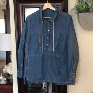 Eddie Bauer Denim Button-up Pullover